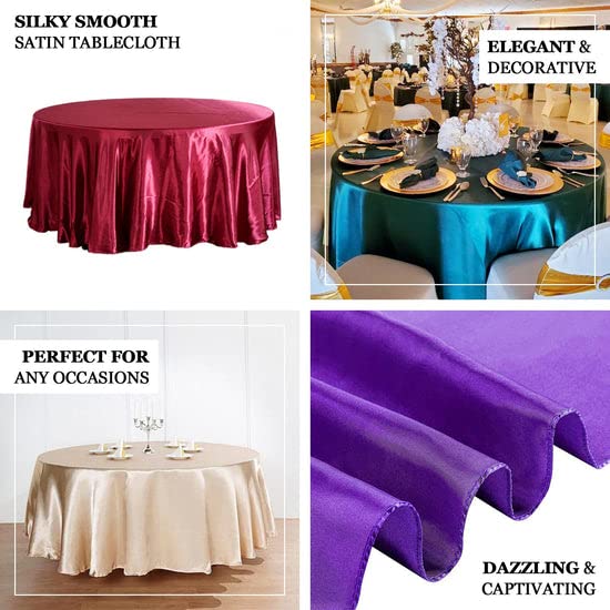 Tableclothsfactory 132" Sage Green Seamless Satin Round Tablecloth - Image 4