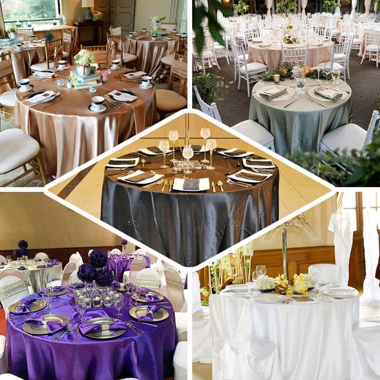 Tableclothsfactory 132" Sage Green Seamless Satin Round Tablecloth - Image 5