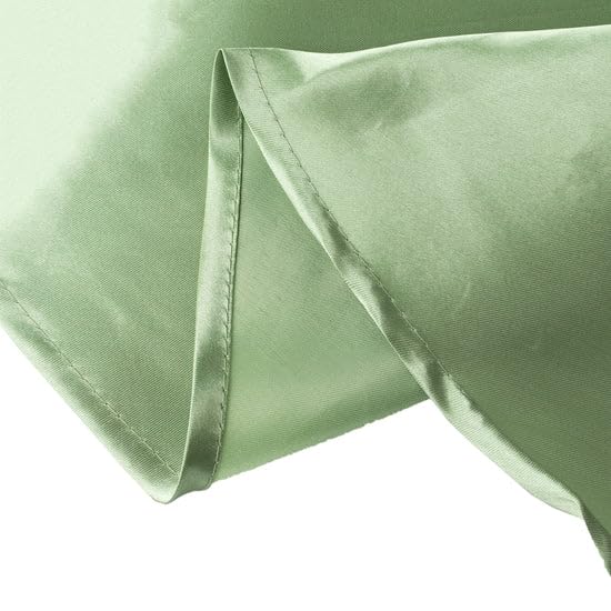 Tableclothsfactory 132" Sage Green Seamless Satin Round Tablecloth - Image 8