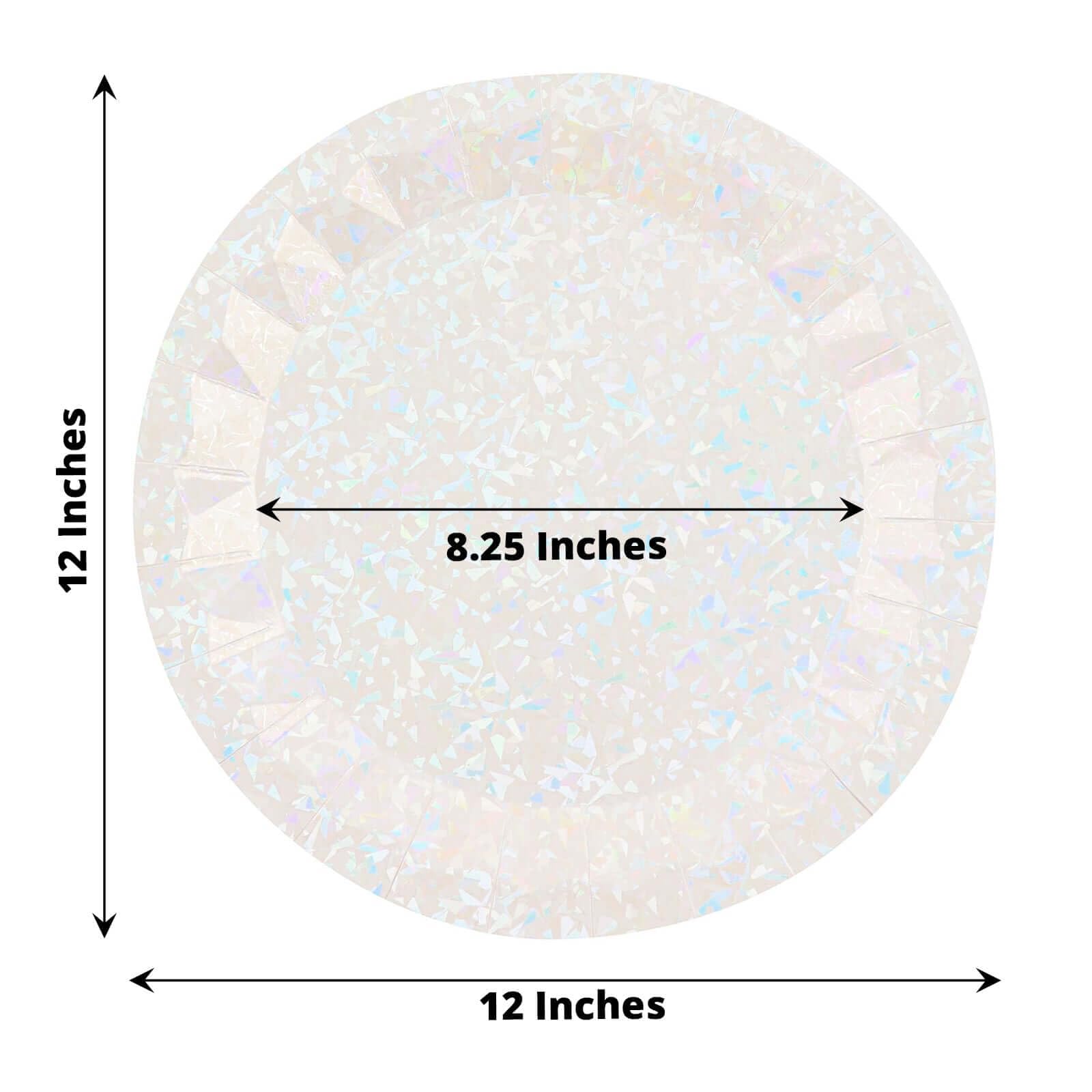 Tableclothsfactory 25 Pack | 12" Geometric Metallic Iridescent Foil Large Dinner Paper Plates, Disposable Serving Party Plates - 400 GSM - Image 3