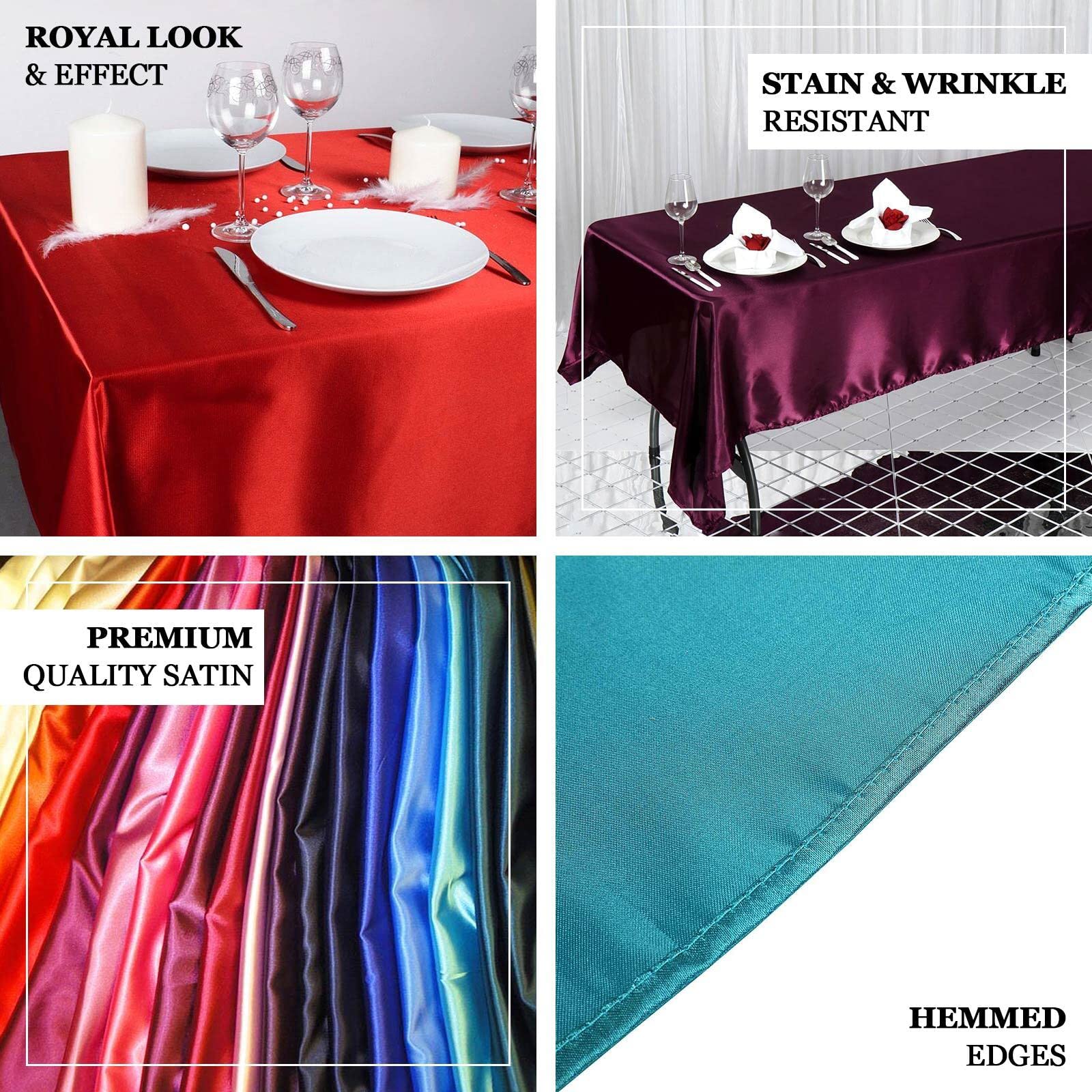 Tableclothsfactory 60x102 Rectangle Eucalyptus Sage Green Wholesale Satin Tablecloth Banquet Linen Wedding Party Restaurant Tablecloth - Image 4