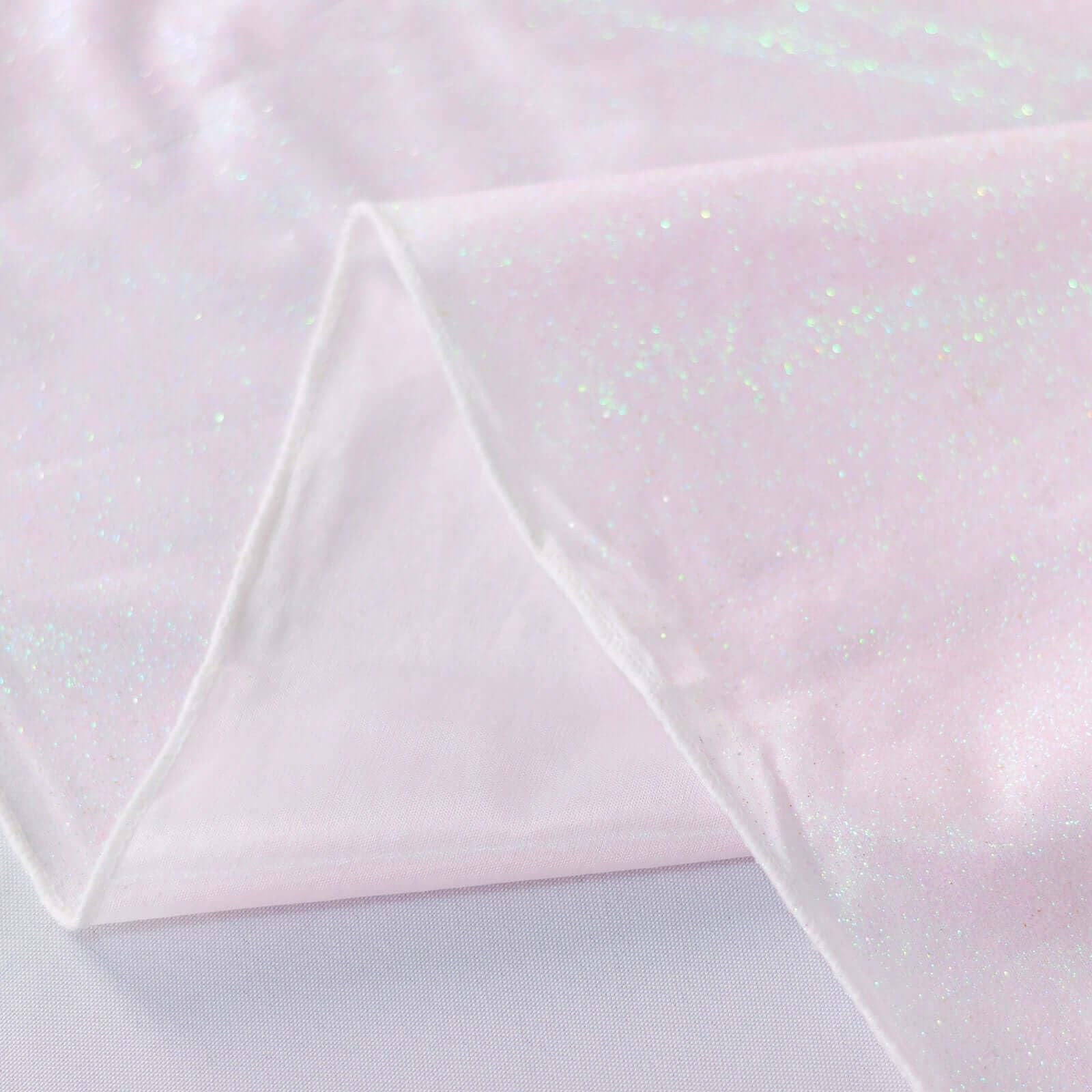 Tableclothsfactory 72"x72" Iridescent Glitter Sparkle Polyester Table Overlay, Shimmery Square Table Topper - Image 7