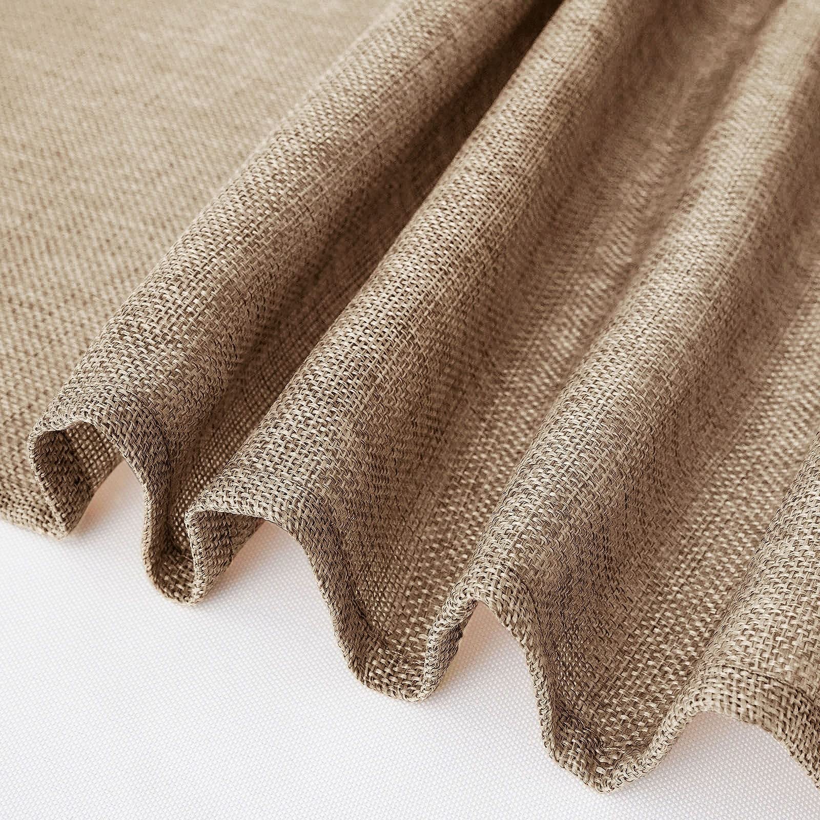 Tableclothsfactory 90" Natural Jute Faux Burlap Square Table Overlay | Boho Chic Decor - Image 8