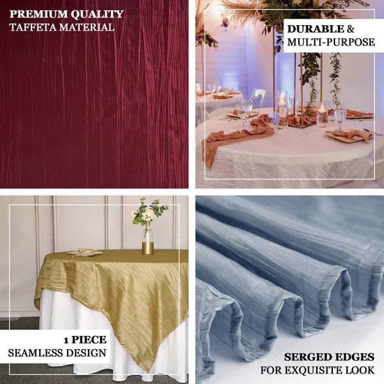 Tableclothsfactory 90"X90" Accordion Crinkle Taffeta Table Overlay - Sage Green - Perfect for Wedding, Party, Event, Banquet, and Decoration - Excellence Class and Vibrancy - Imperial Luster and - Image 4