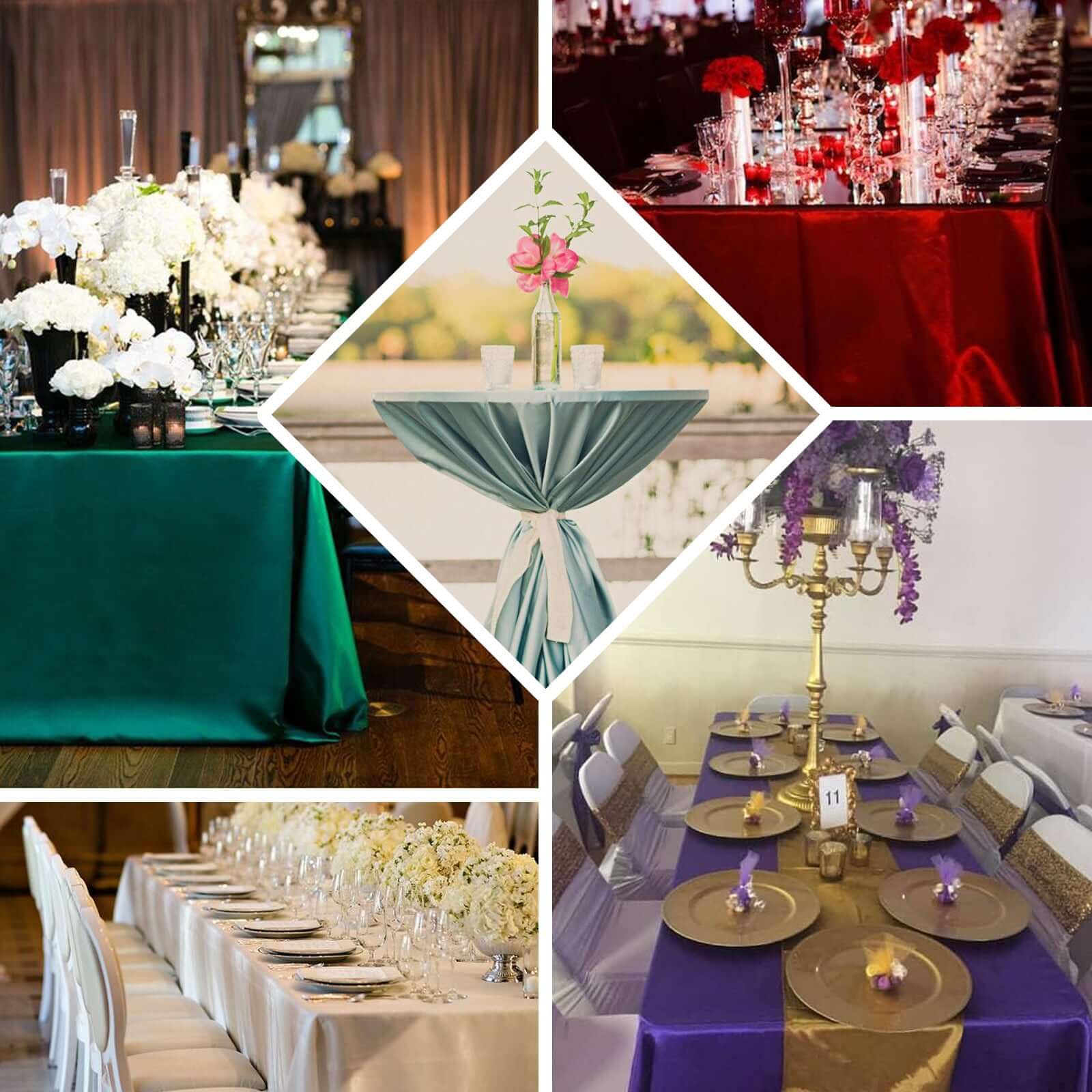 Tableclothsfactory 90x132 Rectangle Lavender Wholesale Satin Tablecloth Banquet Linen Wedding Party Restaurant Tablecloth - Image 5